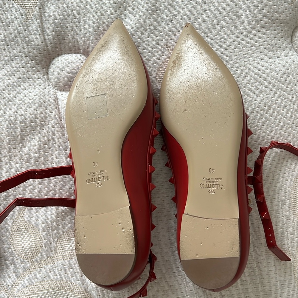 Valentino Red Rocktud Flats - Picture 3 of 10